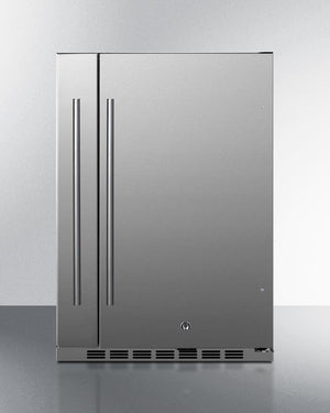 Summit Shallow Depth 24" Wide Built-In All-Refrigerator With Slide-Out Storage Compartment - FF19524 - MyBBQDirect