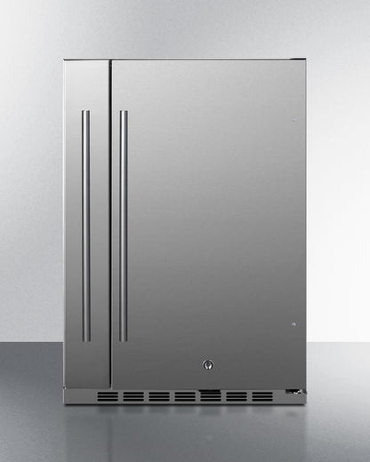 Summit Shallow Depth 24" Wide Built-In All-Refrigerator With Slide-Out Storage Compartment - FF19524 - MyBBQDirect