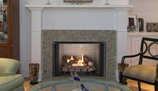 Superior Fireplaces Tall Opening Firebox, Clean Face, White Stacked Brick Liner - VRT2536-42