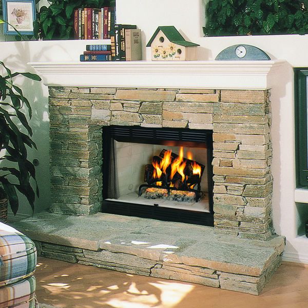 Superior Fireplaces 36" Wood burning Insulated Fireplace with White Stacked Refractory Panels - WRT/WCT2036 - MyBBQDirect