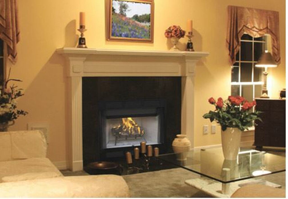 Superior Fireplaces 36" Wood burning Insulated Fireplace with White Stacked Refractory Panels - WRT/WCT2036 - MyBBQDirect
