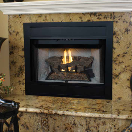 Superiors Fireplaces 36" B-Vent Fireplace with White Stacked Refractory Panel - BRT4336 - MyBBQDirect