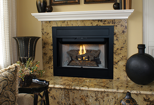 Superiors Fireplaces 42 Inch B-Vent Fireplace with White Stacked Refractory Panel - BRT4342