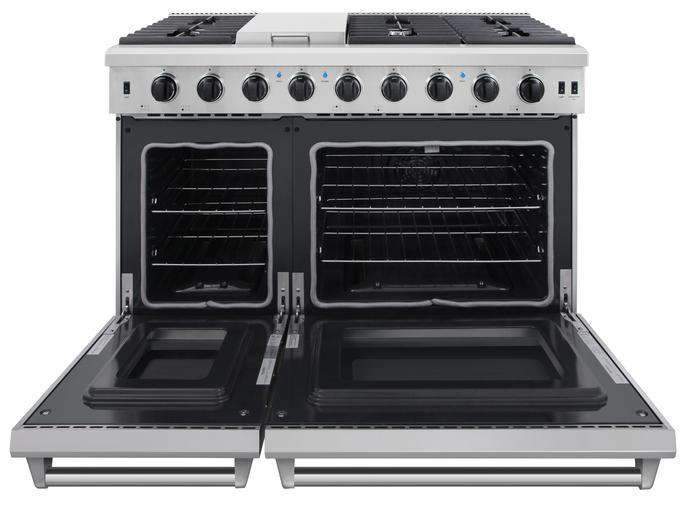 Thor Kitchen 2-Piece Appliance Package - 48-Inch Gas Range & Under Cabinet 16.5-Inch Tall Hood in Stainless Steel