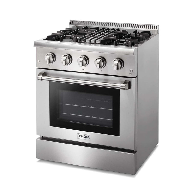 Thor Kitchen 2-Piece Pro Appliance Package - 30-Inch Dual Fuel Range & Premium Under Cabinet Hood in Stainless Steel