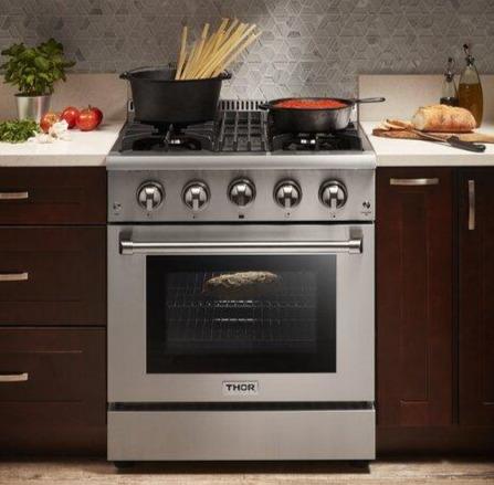 Thor Kitchen 30 in. Gas Burner/Electric Oven Range in Stainless Steel