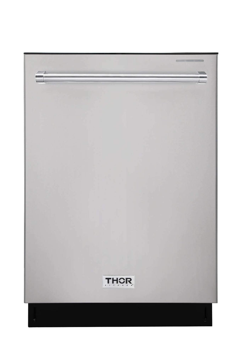 Thor Kitchen 6-Piece Pro Appliance Package - 36-Inch Rangetop, Electric Wall Oven, Wall Mount Hood, Refrigerator, Dishwasher, & Microwave in Stainless Steel