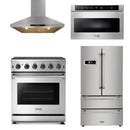 Thor Kitchen Appliance 30 in. Gas Range, Range Hood, Microwave Drawer and Refrigerator - TMD-LRG3001U