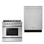 Thor Kitchen Appliance 36 in. Gas Range & Dishwasher Professional Package - HDW-HRG3618U-SS - MyBBQDirect
