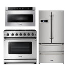 Thor Kitchen Appliance 36 in. Gas Range, Refrigerator & Microwave Drawer Professional Package - TMD-HRG3618U-2401