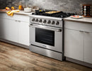 Thor Kitchen Appliance 36 in. Gas Range, Refrigerator & Microwave Drawer Professional Package - TMD-HRG3618U-2401