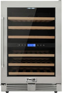 Thor Kitchen Appliance Package - 30 in. Gas Burner/Electric Oven Range, Range Hood, Refrigerator, Wine Cooler - TWC-HRD3088U