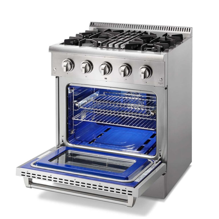 Thor Kitchen Appliance Package - 30 in. Gas Burner/Electric Oven Range, Range Hood, Refrigerator, Wine Cooler - TWC-HRD3088U - MyBBQDirect