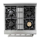 Thor Kitchen Appliance Package - 30 in. Gas Burner/Electric Oven Range, Refrigerator, Ice Maker - TIM-HRD3088U