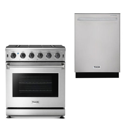 Thor Kitchen Appliance Package 30 in. Gas Range, Dishwasher - HDW-LRG3001U-SS - MyBBQDirect