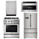 Thor Kitchen Appliance Package - 30 in. Gas Range, Microwave Drawer, Refrigerator & Dishwasher - TMD-HRG3080U-2401 - MyBBQDirect
