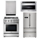 Thor Kitchen Appliance Package - 30 in. Gas Range, Microwave Drawer, Refrigerator & Dishwasher - TMD-HRG3080U-2401