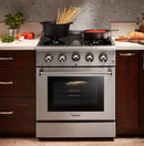 Thor Kitchen Appliance Package - 30 in. Gas Range, Refrigerator & Range Hood - HRH-HRG3080U-3607