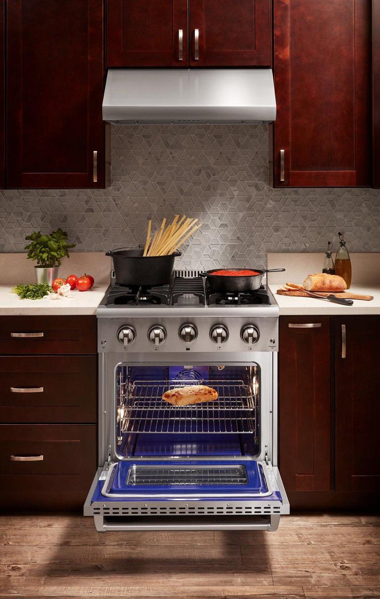 Thor Kitchen Appliance Package - 30 in. Gas Range, Refrigerator & Range Hood - HRH-HRG3080U-3607 - MyBBQDirect