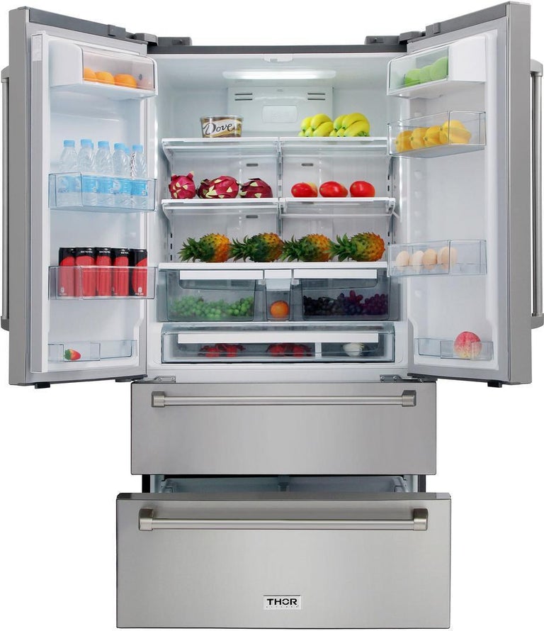 Thor Kitchen Appliance Package - 30 in. Gas Range, Refrigerator & Range Hood - HRH-HRG3080U-3607 - MyBBQDirect
