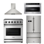 Thor Kitchen Appliance Package - 30 in. Natural Gas Range, Range Hood, Refrigerator, Microwave Drawer - TMD-LRG3001U-2401 - MyBBQDirect