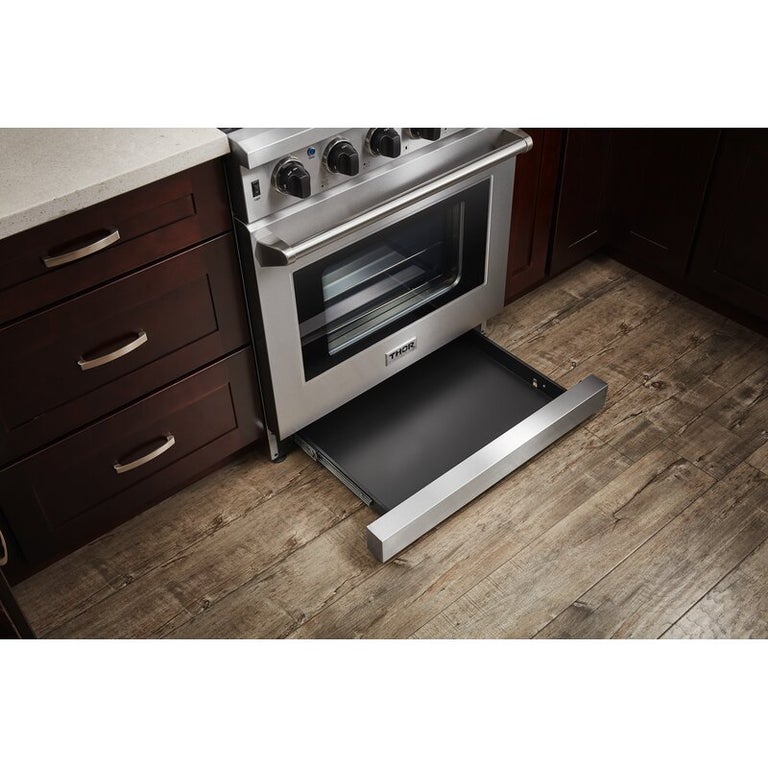 Thor Kitchen Appliance Package - 30 in. Natural Gas Range, Range Hood, Refrigerator, Microwave Drawer - TMD-LRG3001U-2401 - MyBBQDirect