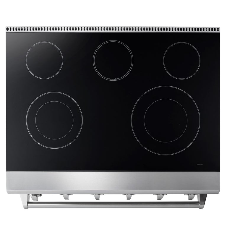 Thor Kitchen Appliance Package - 36 in. Electric Range, Range Hood, Refrigerator, Dishwasher 