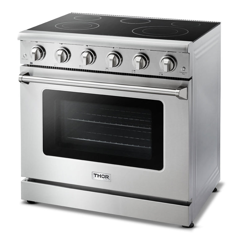 Thor Kitchen Appliance Package - 36 in. Electric Range, Refrigerator, Dishwasher