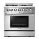 Thor Kitchen Appliance Package - 36 in. Gas Burner/Electric Oven Range & Ice Maker Package - TIM-HRD3606U-1501