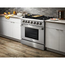 Thor Kitchen Appliance Package - 36 in. Gas Burner/Electric Oven Range & Ice Maker Package - TIM-HRD3606U-1501