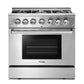 Thor Kitchen Appliance Package - 36 in. Gas Burner/Electric Oven Range, Wine Cooler, Dishwasher, Refrigerator - HWC-HRD3606U-2405U - MyBBQDirect