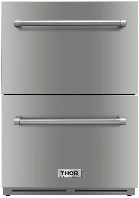 Thor Kitchen Appliance Package 36 in. Gas Range, 36 in. Range Hood, Double Drawer Refrigerator - TRF-LRG3601U-2401U - MyBBQDirect