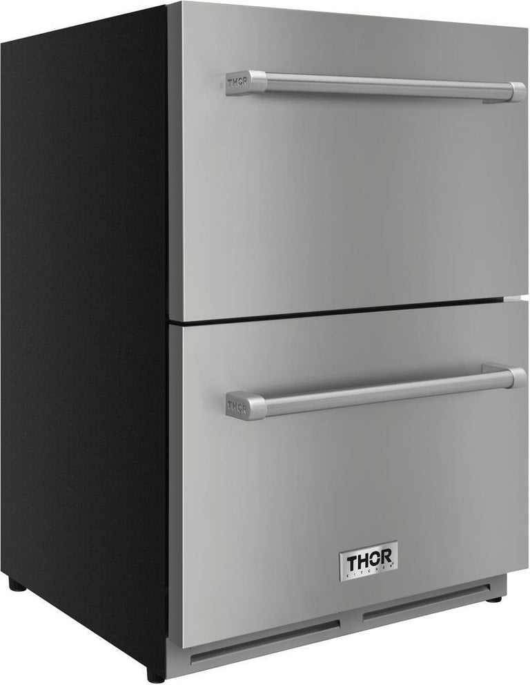Thor Kitchen Appliance Package 36 in. Gas Range, 36 in. Range Hood, Double Drawer Refrigerator - TRF-LRG3601U-2401U - MyBBQDirect