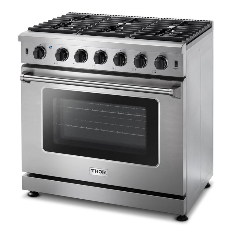 Thor Kitchen Appliance Package 36 in. Gas Range, 36 in. Range Hood, Double Drawer Refrigerator - TRF-LRG3601U-2401U - MyBBQDirect