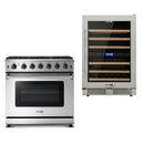 Thor Kitchen Appliance Package 36 in. Gas Range, 36 in. Wine Cooler - TWC-LRG3601U-DO