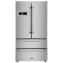 Thor Kitchen Appliance Package - 36 in. Gas Range, Range Hood, Refrigerator, Microwave Drawer - TMD-LRG3601U-2401