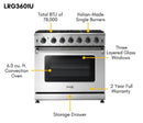 Thor Kitchen Appliance Package - 36 in. Gas Range, Range Hood, Refrigerator, Microwave Drawer - TMD-LRG3601U-2401