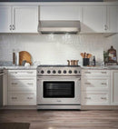 Thor Kitchen Appliance Package - 36 in. Gas Range, Range Hood, Refrigerator, Microwave Drawer - TMD-LRG3601U-2401