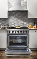 Thor Kitchen Appliance Package - 36 in. Gas Range, Range Hood, Refrigerator, Microwave Drawer - TMD-LRG3601U-2401