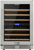 Thor Kitchen Appliance Package - 36 in. Gas Range, Range Hood, Refrigerator, Wine Cooler - HRH-LRG3601U-WC24