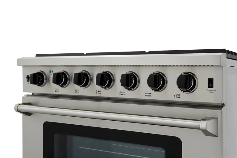 Thor Kitchen Appliance Package - 36 in. Gas Range, Range Hood, Refrigerator, Wine Cooler - HRH-LRG3601U-WC24 - MyBBQDirect