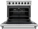 Thor Kitchen Appliance Package - 36 in. Gas Range, Range Hood, Refrigerator, Wine Cooler - HRH-LRG3601U-WC24