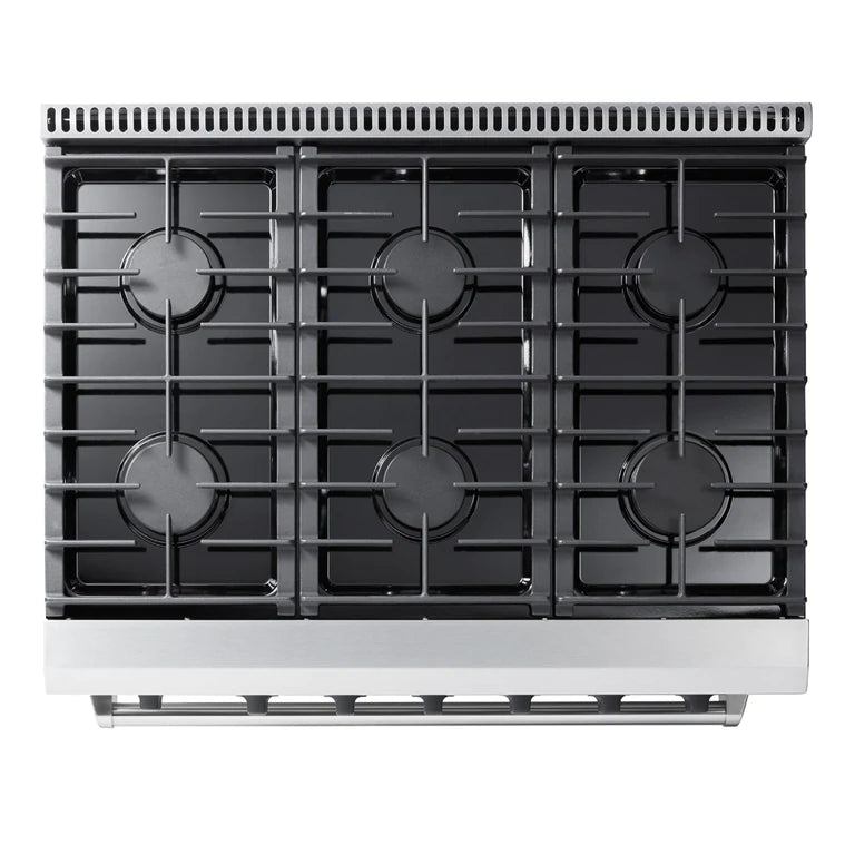 Thor Kitchen Appliance Package - 36 in. Gas Range, Range Hood, Refrigerator, Wine Cooler - HRH-LRG3601U-WC24 - MyBBQDirect