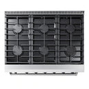 Thor Kitchen Appliance Package - 36 in. Gas Range, Range Hood, Refrigerator, Wine Cooler - HRH-LRG3601U-WC24