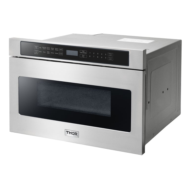 Thor Kitchen Appliance Package - 36 in. Gas Range, Refrigerator, Microwave Drawer - TMD-LRG3601U - MyBBQDirect