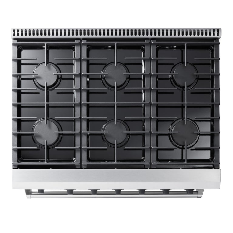 Thor Kitchen Appliance Package - 36 in. Gas Range, Refrigerator, Microwave Drawer - TMD-LRG3601U - MyBBQDirect