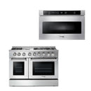 Thor Kitchen Appliance Package - 48 in. Gas Burner, Electric Oven Range and Microwave Drawer - TMD-HRD4803U-2401