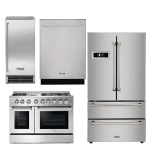 Thor Kitchen Appliance Package - 48 in. Gas Burner/Electric Oven Range, Ice Maker, Refrigerator, Dishwasher - TIM-HRD4803U-TIM-HRD4803U-3601F - MyBBQDirect