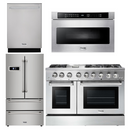 Thor Kitchen Appliance Package - 48 in. Gas Burner/Electric Oven Range, Refrigerator, Dishwasher, Microwave Drawer