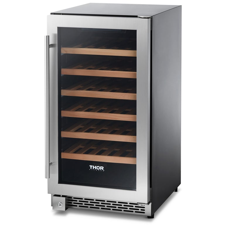 Thor Kitchen Appliance Package - 48 in. Gas Burner/Electric Oven Range, Refrigerator, Wine Cooler - HWC-HRD4803U-5U - MyBBQDirect